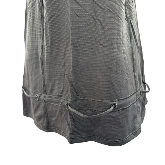 Lululemon Black Long Athletic Tank Top Size 4 Built In Bra Drawstring Hem - Picture 5 of 9